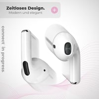 APM Bluetooth slúchadlá s nabíjacím puzdrom, stereo zvuk, silikónový kryt, ružové, biele nabíjacie puzdro, kompatibilné s PC, smartfónom a tabletom, 600332 2
