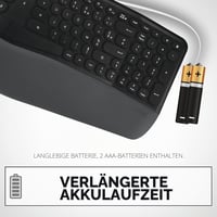 Ergonomická bezdrôtová klávesnica APM s 2,4 GHz prijímačom, vstavanou opierkou na zápästie, francúzskym rozložením AZERTY, deleným dizajnom, pre PC a Mac 5
