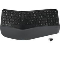 Ergonomická bezdrôtová klávesnica APM s 2,4 GHz prijímačom, vstavanou opierkou na zápästie, francúzskym rozložením AZERTY, deleným dizajnom, pre PC a Mac 1
