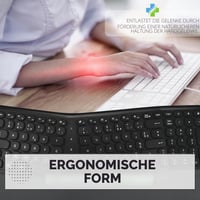 Ergonomická bezdrôtová klávesnica APM s 2,4 GHz prijímačom, vstavanou opierkou na zápästie, francúzskym rozložením AZERTY, deleným dizajnom, pre PC a Mac 3