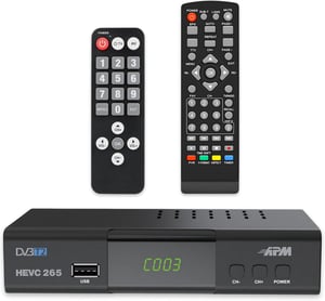 APM Full HD 1080p DVB-T2/DVB-C dekodér H.265 HEVC, HDMI, SCART, USB