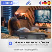 APM Full HD 1080p DVB-T2/DVB-C dekóder H.265 HEVC, HDMI, SCART, USB 2