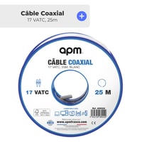 Cablu coaxial APM 17 VATC, 25 m, alb, ecranare de înaltă calitate, compatibil TV, satelit, TNT, antenă parabolică, frecvențe HF/VHF/UHF, 408024 2