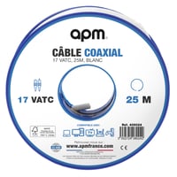 Cablu coaxial APM 17 VATC, 25 m, alb, ecranare de înaltă calitate, compatibil TV, satelit, TNT, antenă parabolică, frecvențe HF/VHF/UHF, 408024 1