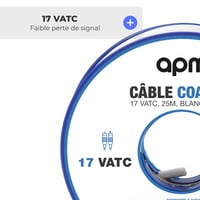 Cablu coaxial APM 17 VATC, 25 m, alb, ecranare de înaltă calitate, compatibil TV, satelit, TNT, antenă parabolică, frecvențe HF/VHF/UHF, 408024 3