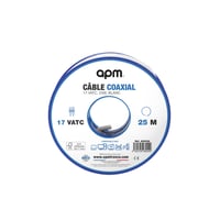Cablu coaxial APM 17 VATC, 25 m, alb, ecranare de înaltă calitate, compatibil TV, satelit, TNT, antenă parabolică, frecvențe HF/VHF/UHF, 408024 7