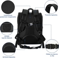 apollo walker kutya- és macska hátizsák légáteresztő hálóval, max. 15 kg - fekete 7