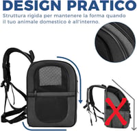 apollo walker kutya- és macska hátizsák légáteresztő hálóval, max. 15 kg - fekete 5