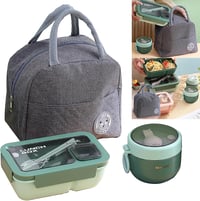 ApollOptimum 850ml Bento Ebéddoboz Táskával és Evőeszközzel, Compartmentes Ételhordó Felnőtteknek és Gyerekeknek 1