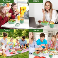 ApollOptimum 850ml Bento Ebéddoboz Táskával és Evőeszközzel, Compartmentes Ételhordó Felnőtteknek és Gyerekeknek 5