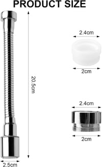 APOMOONS 20 cm csap meghosszabbító 2 vízkijuttatási móddal 2 adapterrel konyhai és fürdőszobai mosogatóhoz króm 3