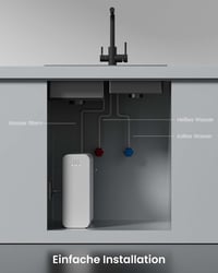 Kuchynská batéria 3 v 1 APPASO čierna, pre vodný filter, otočná o 360°, 2 páky, batéria na pitnú vodu, trojcestná armatúra z nehrdzavejúcej ocele 7