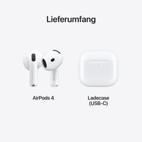 Căști wireless Bluetooth Apple AirPods 4, sunet spațial personalizat, rezistente la transpirație, carcasă de încărcare USB-C, cip H2, 24 de ore de autonomie a bateriei 6