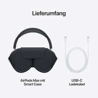 Bezdrôtové slúchadlá Apple AirPods Max, aktívne potláčanie hluku na profesionálnej úrovni, režim priepustnosti, personalizovaný priestorový zvuk, nabíjacie puzdro USB-C, Po 7