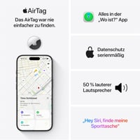 Apple AirTag 2. generáció - Kulcskarikára, tárcára, Bluetooth nyomkövető hanggal - Packung mit 1 4