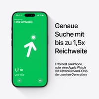 Apple AirTag 2. generáció - Kulcskarikára, tárcára, Bluetooth nyomkövető hanggal - Packung mit 1 3