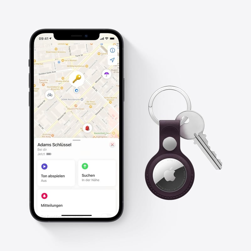 Apple AirTag Bluetooth nyomkövető kulcsokhoz, táskákhoz, csomagokhoz - Cserélhető elem - Pack of 1