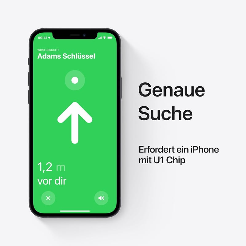 Apple AirTag Bluetooth nyomkövető kulcsokhoz, táskákhoz, csomagokhoz - Cserélhető elem - Pack of 1