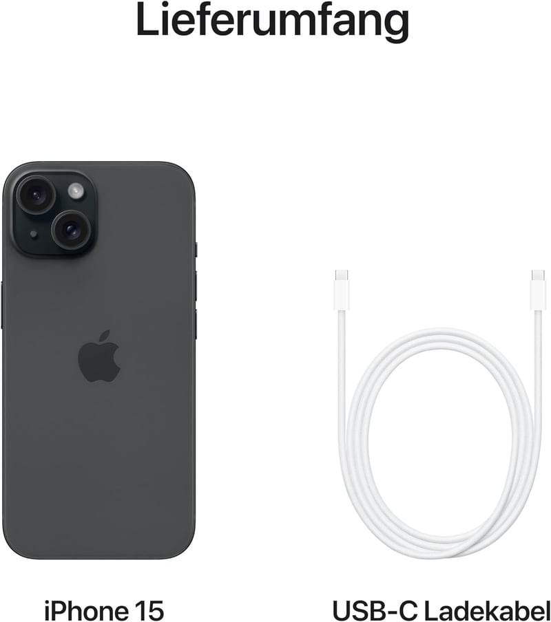 Apple iPhone 15 128GB Fekete Okostelefon - 128 GB, black