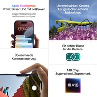 Smartfón Apple iPhone 16 128 GB 5G – čip A18, ovládanie fotoaparátu, batéria s vysokou výdržou, kompatibilný s AirPods, čierna 5
