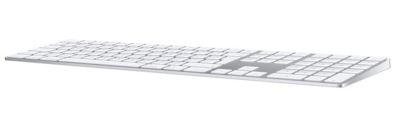 Apple Magic Keyboard s numerickou klávesnicou – Bluetooth, nabíjateľná, kompatibilná s Mac/iPad/iPhone, britská angličtina (GB), strieborná