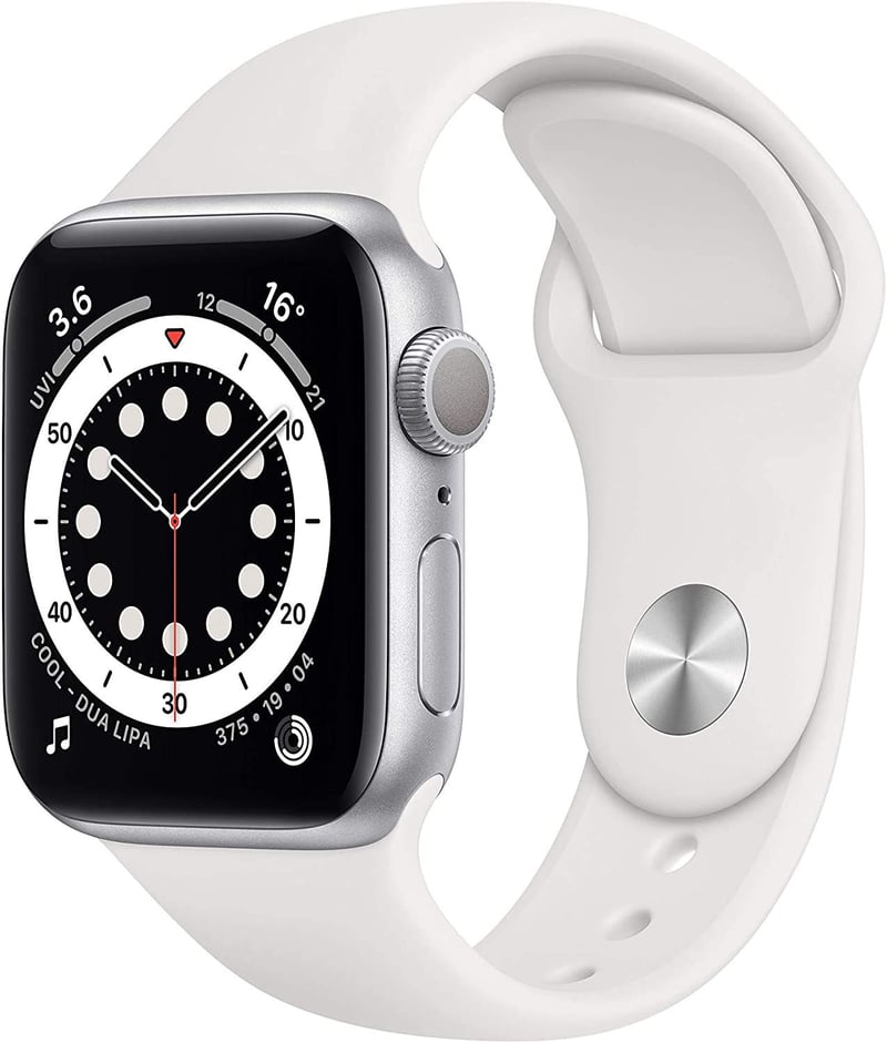 Apple Watch Series 6 GPS + Cellular 40 mm Strieborné hliníkové puzdro s bielym športovým remienkom – Renovované