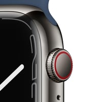 Inteligentné hodinky Apple Watch Series 7 GPS + Cellular 45 mm – Puzdro z grafitovej nehrdzavejúcej ocele, športový remienok v abyss modrej – Hladina kyslíka v krvi, EKG, Always-On Retina displej 3