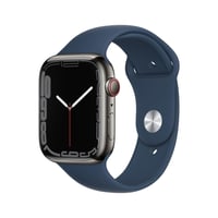 Inteligentné hodinky Apple Watch Series 7 GPS + Cellular 45 mm – Puzdro z grafitovej nehrdzavejúcej ocele, športový remienok v abyss modrej – Hladina kyslíka v krvi, EKG, Always-On Retina displej 1