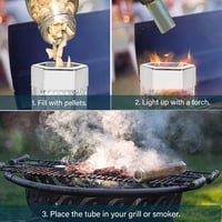 Apronhero 12 Hüvelykes Rozsdamentes Füstölő Cső Hordozható Hexagonális BBQ Grillhez 7
