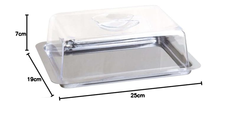APS Rozsdamentes Torta és Sajttál 27x18 cm Magasság 7 cm