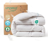 APSMILE Pehelypaplan 200x200 cm, 75% liba toll, 3-as melegség, pamut 1
