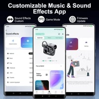 Căști sport Aptkdoe Bluetooth 5.4 cu baterie de 75 ore, sunet HiFi stereo, microfon ENC, rezistență la apă IPX7, afișaj LED, control prin aplicație, albastru 3