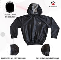 AQF Szauna Öltöny Izzadásos Fitnessz Jogging Felső Alsó Férfi Női Kapucnis Fogyasztó Ruha - 3XL, black 3