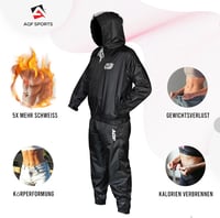 AQF Szauna Öltöny Izzadásos Fitnessz Jogging Felső Alsó Férfi Női Kapucnis Fogyasztó Ruha - 3XL, black 6