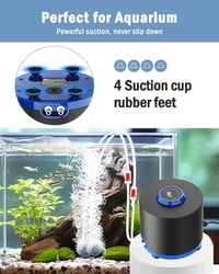 AQQA Aquarium Air Pump, 360 L/H Oxygen Pump, Aquarium Sufficient Oxygen Supply, Ultra Quiet Operation, 2 Adjustable Air Outlets for Aquariums up to 300 L (3 W) - 3W up to 300L 4