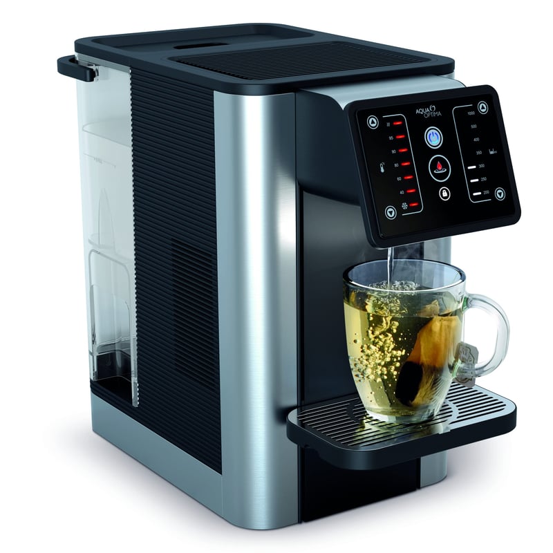 Dávkovač teplej a studenej vody Aqua Optima Aurora 3,8 l – čierny, s vodným filtrom Evolve+, proti mikroplastom a chlóru