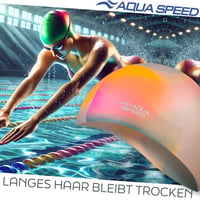 Set cască de înot din silicon Aqua Speed Bunt + prosop din microfibră – Multicolor, mărimea 50 – Cască de înot pentru adulți și copii, impermeabilă 4