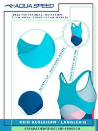 Dievčenské plavky Aqua Speed Emily s UV ochranou, odolné voči chlóru – veľkosť 146 5