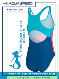 Dievčenské plavky Aqua Speed Emily s UV ochranou, odolné voči chlóru – veľkosť 146 3