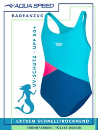 Dievčenské plavky Aqua Speed Emily s UV ochranou, odolné voči chlóru – veľkosť 146 2