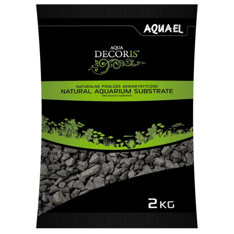 Pietriș de Bazalt Aquael 2-4 mm – 2 kg – Substrat de Acvariu, Pietriș Natural de Bazalt pentru Pești și Plante