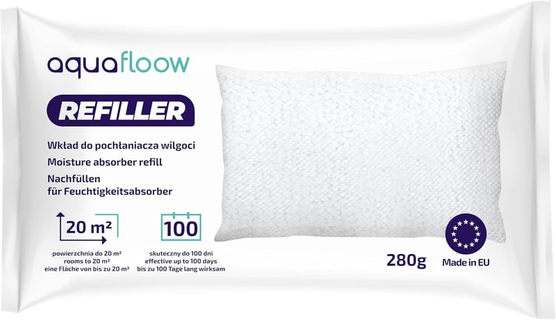 Aquafloow 4 db Páramentesítő + 8 db 280g Utántöltő Granulátum, Penészedés Elleni Védelem