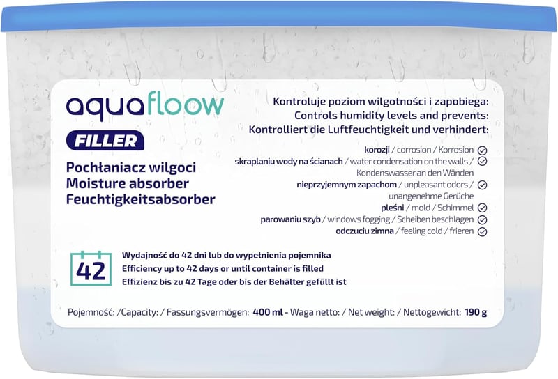 Aquafloow 400ml Páramentesítő Készlet 3db Fürdőszoba Konyha Szekrény Nedvességgátló