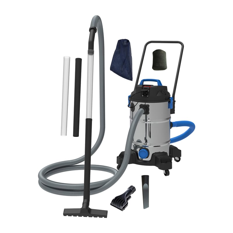 Vysávač jazierkového kalu AquaForte Pro Pond 1200 W – 35-litrová nádrž, hĺbka sania 2,5 m, s ponorným čerpadlom a príslušenstvom