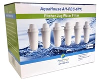 AquaHouse AH-PBC Patrona za filtriranje vode 6 kom - Kompatibilna s Brita Classic, Kenwood, Laica, PearlCo, Dafi stolnim vrčevima za filtriranje vode, univerzalni zamjenski filtar 1