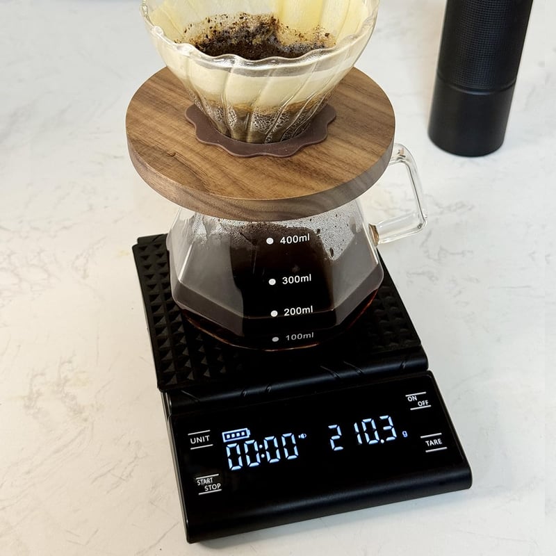 Aqualin LED digitális kávéskála 3kg, 0,1g pontosság, időzítővel, barista mérleg