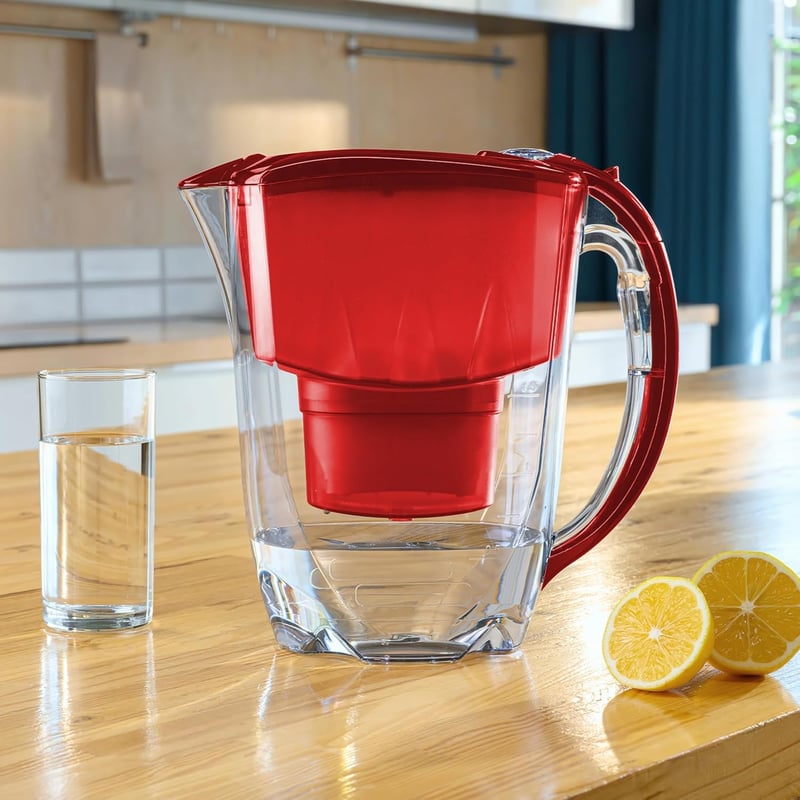 AQUAPHOR Amethyst 2,8L vízszűrő kancsó csúszó fedéllel + Maxfor+ szűrőbetét - 2-25.5, ruby-red