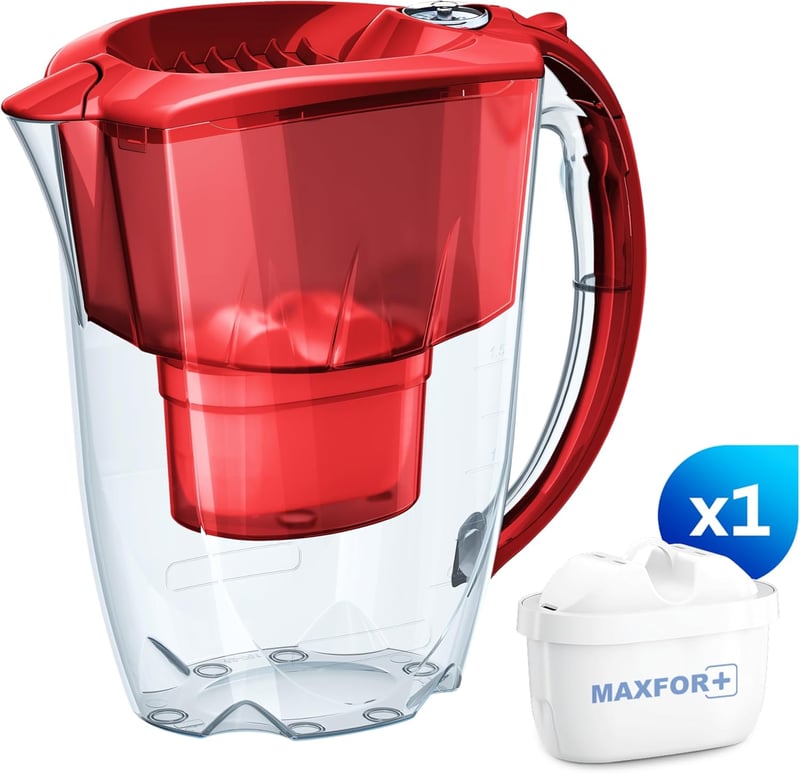 AQUAPHOR Amethyst 2,8L vízszűrő kancsó csúszó fedéllel + Maxfor+ szűrőbetét - 2-25.5, ruby-red