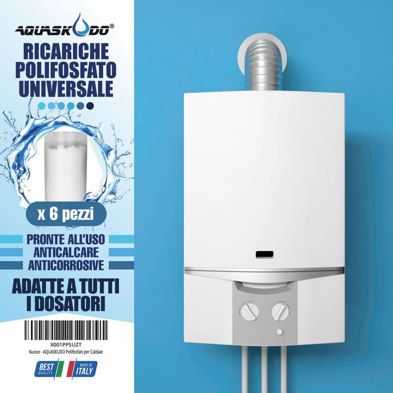 AQUASKUDO Poliphoszfát Vízlágyító Kazánfilter Szett 6db Univerzális Kazánhoz