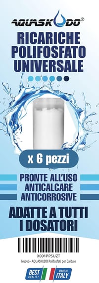 AQUASKUDO Poliphoszfát Vízlágyító Kazánfilter Szett 6db Univerzális Kazánhoz 3